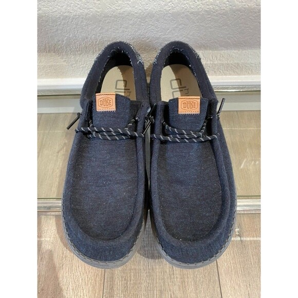 Hey Dude Wally Flex Knit Charcoal Mens 13 Casual Slip On Shoes - Picture 1 of 8